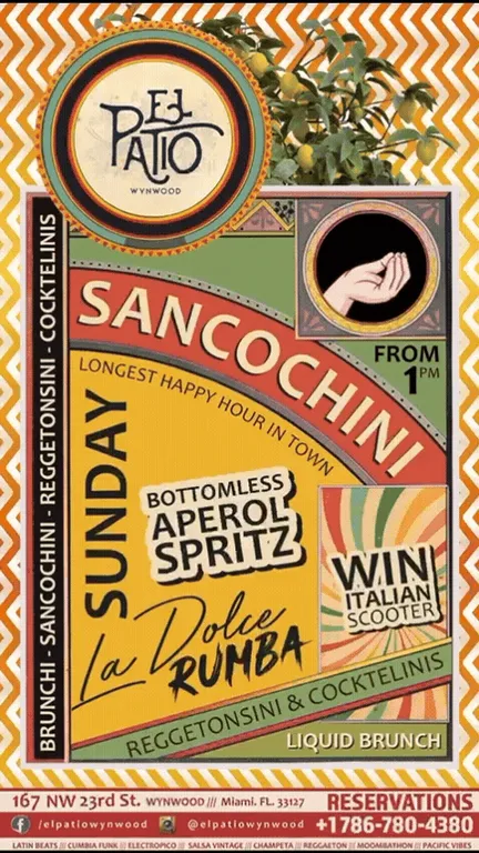 La Dolce Rumba - Liquid Brunch - Sancochini Sunday EL PATIO WYNWOOD